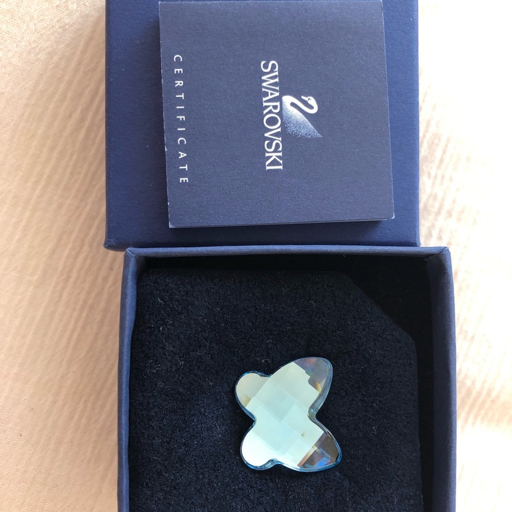 Swarovski crystal blue butterfly pin